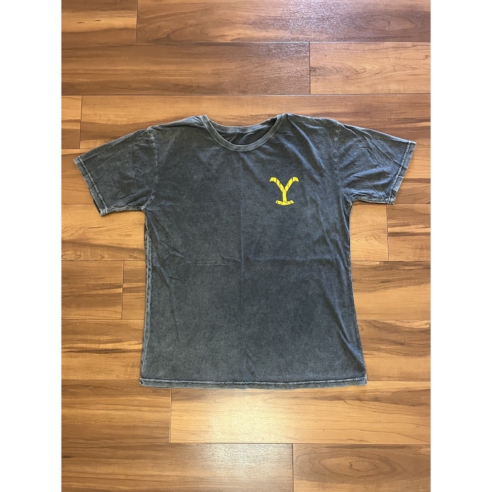 Yellowstone TV Show Dutton Ranch Mineral Wash Black T-Shirt Men's Size Large